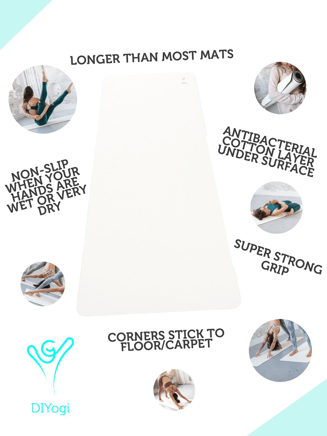 Stay Gripped Dry Hot Yoga: Non slip Mat Towel Pilates - Temu